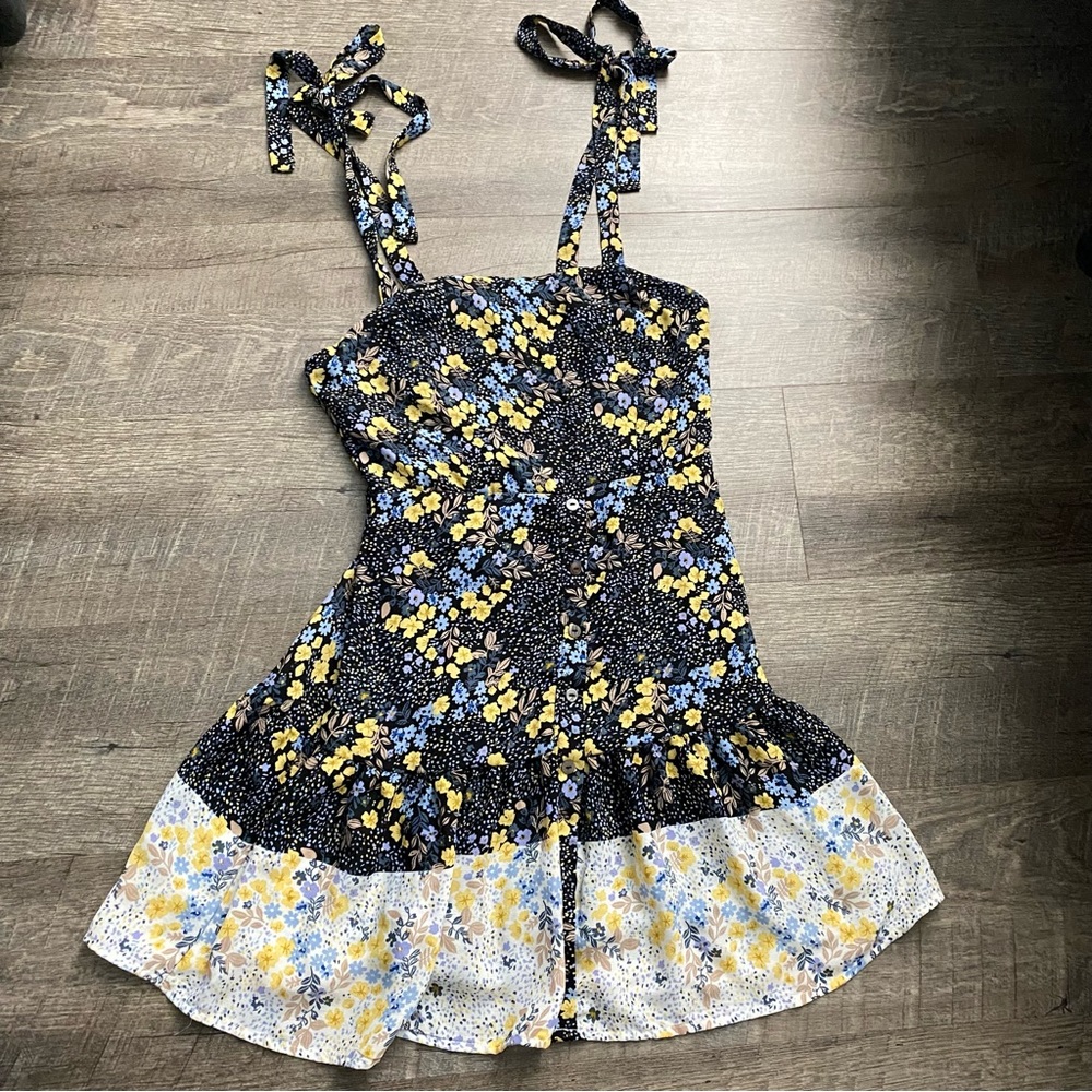 Francesca Floral Navy Dress (XS)
